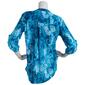 Womens Notations 3/4 Sleeve Paisley Knit Pleat Blouse - image 2