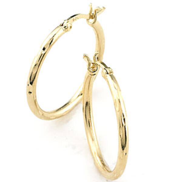 Danecraft 24kt. Gold/Sterling 3/4in. Hoop Earrings - image 