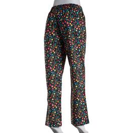 Womens Sun Moon Stars Floral Woven Pajama Pants