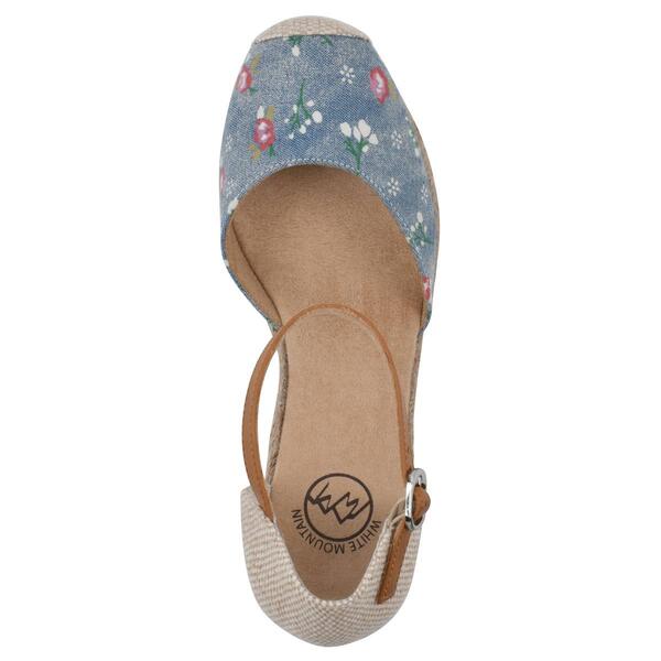 Womens White Mountain Mamba Floral Espadrille Wedge Sandals