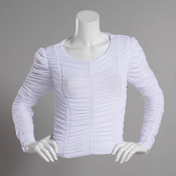 Juniors YMI(R) Dynamic Ruched Mesh Top - image 