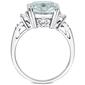 White Gold White Sapphire & Aquamarine Cocktail Ring w/ Diamonds - image 5