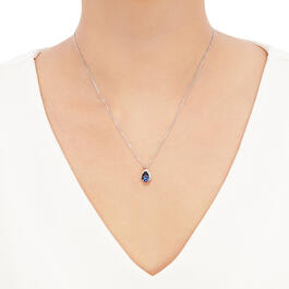 Gemstone Classics&#8482; Lab Created Sapphire 10ky & Silver Pendant
