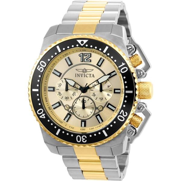 Mens Invicta Pro Diver 48mm Silver and Gold Quartz Watch - 21955 - image 