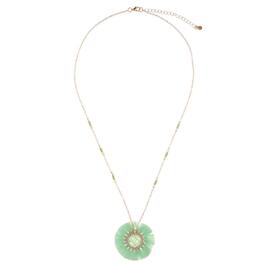 Ashley Cooper&#40;tm&#41; Gold-Tone Mint Flower Pendant Necklace