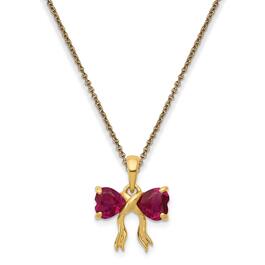 Gemstone Classics&#40;tm&#41; 14k Gold Ruby Bow Pendant Necklace