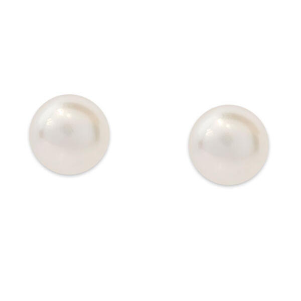 Sterling Silver 7mm Pearl Stud Earrings - image 