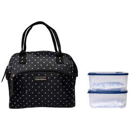 Kathy Ireland Leah Polka Dot Wide Lunch Tote