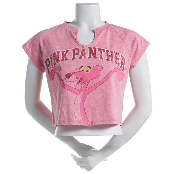 Juniors Freeze Washed Pink Panther Graphic Baby Tee - image 
