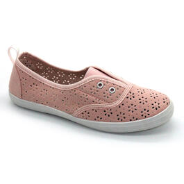 Womens Ashley Blue Perforated Slip On Fashion Sneakers