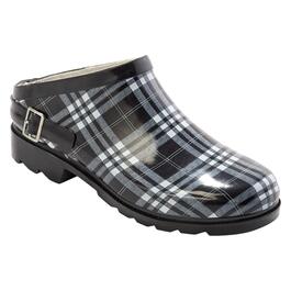Womens Laila Rowe Plaid Slip-On Rain Boots
