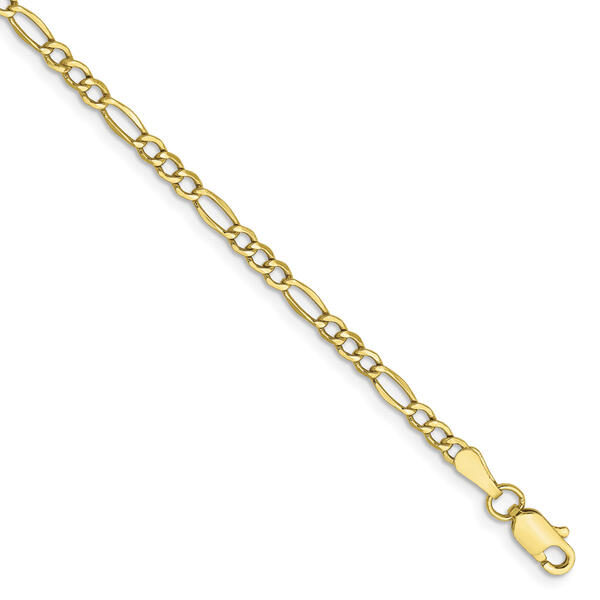 Gold Classics&#40;tm&#41;10kt. 2.5mm Semi-Solid Figaro Chain Bracelet - image 