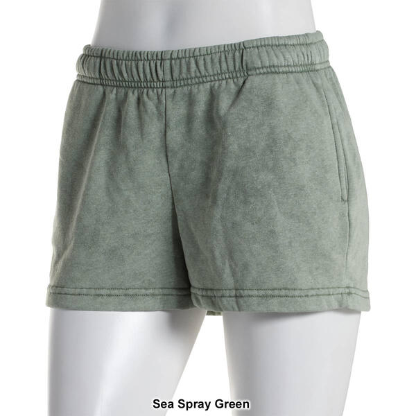 Juniors No Comment Washed Up Fleece Drawstring Shorts