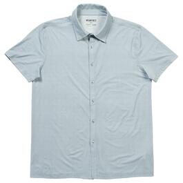 Mens WearFirst Knit Button Down Sport Shirt - Blue Fog