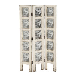 9th & Pike&#40;R&#41; Country Cottage Wood And Glass Screen Divider
