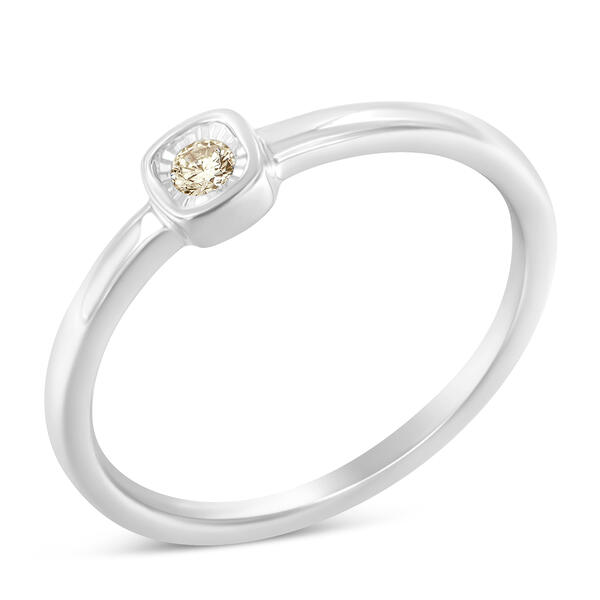 Princess Shaped Diamond Promise Ring - image 