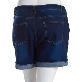 Juniors Plus California Vintage Distressed Flip Cuff Denim Shorts