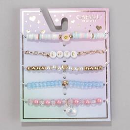 Girls Capelli New York 5pk. Letter Beads Bracelets