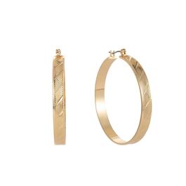 Gloria Vanderbilt Gold-Tone Textured Hoop Click-Top Earrings