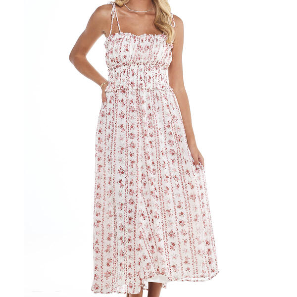 Juniors No Comment Emma Rose Strappy Smocked Maxi Dress