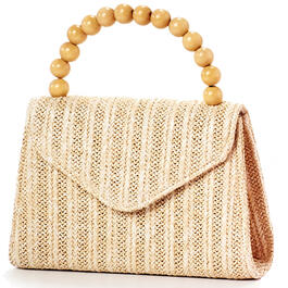 D''Margeaux Straw Top Handle Clutch Evening Bag