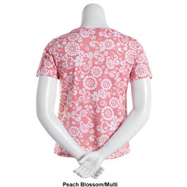 Womens Hasting & Smith Short Sleeve Crew In Full Bloom Tee