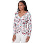 Womens Emaline St. Kitts Floral Long Sleeve Blouse - image 3