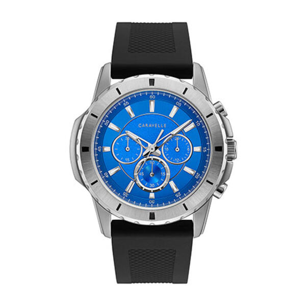 Mens Caravelle Chronograph Silicone Strap Watch - 43A146 - image 