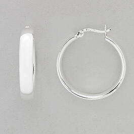 Marsala Fine Silver Plated 30mm Thick Hoop Earrings