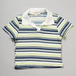 Girls &#40;7-16&#41; No Comment Striped Johnny Collar Tee