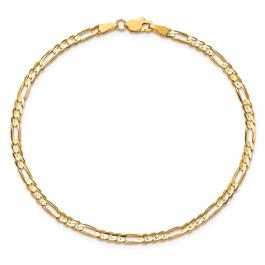 Mens Gold Classics&#40;tm&#41; 3mm. 14k Concave Open Figaro Chain Bracelet