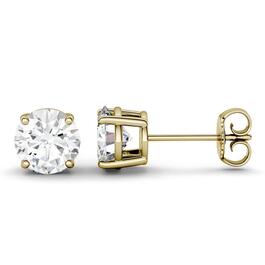 Charles & Colvard&#40;R&#41; 3ctw. Solitaire Gold Stud Earrings