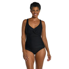 Womens Maxine Solids Tricot Twist Maillot One Piece
