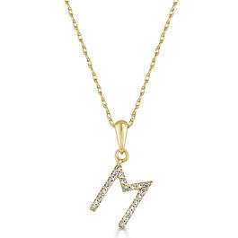 Diamond Classics&#40;tm&#41; 14kt. Gold Initial M Letter Necklace