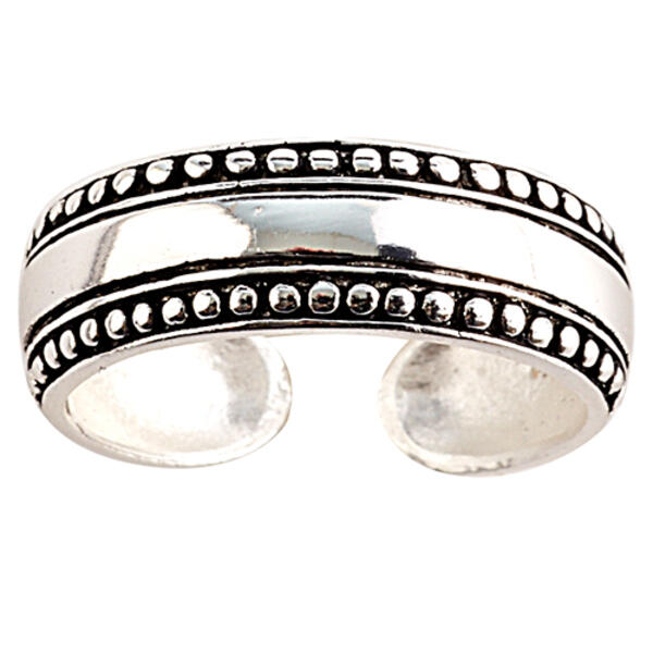 Barefootsies Sterling Silver Adjustable Band Toe Ring - image 