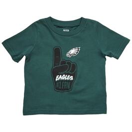 Baby Unisex &#40;12-24M&#41; NFL Eagles #1 Fan Short Sleeve Tee