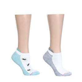 Womens Dr. Motion 2pk. Bee/Blue Compression Ankle Socks