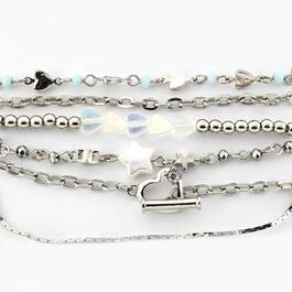 Ashley 6pc. Rosary Chain Hearts/Star/ Toggle Bracelet Set