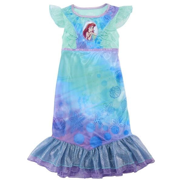 Girls Disney&#40;R&#41; Watercolor Ariel Fantasy Nightgown - image 