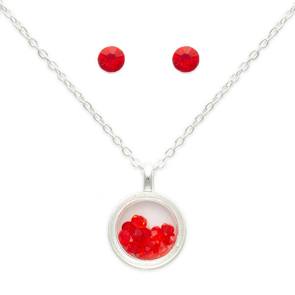 July Mini Birthstone Shaker Necklace & Earring Set - image 