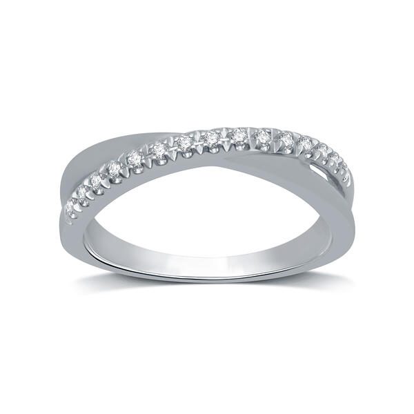 Endless Affection&#40;tm&#41; 1/10ctw. Diamond Sterling Silver Overlap Band - image 