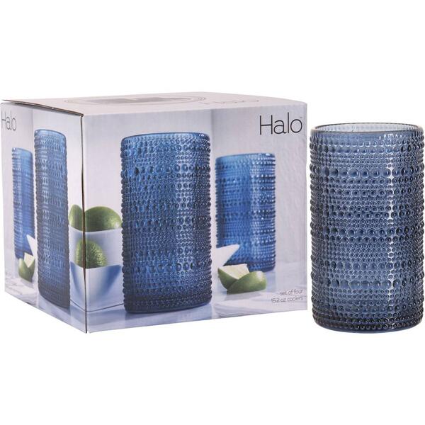 Home Essentials Halo 15oz. Cobalt Hiball Glasses - Set of 4 - image 