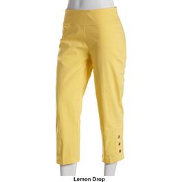Plus Size Zac & Rachel Grommet Trim Crop Solid Millenium Pants