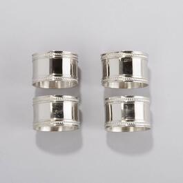 Table Jewelry Set of 4 Silver Tube Napkin Rings