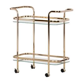 South Shore Maliza Gold and Glass Bar Cart