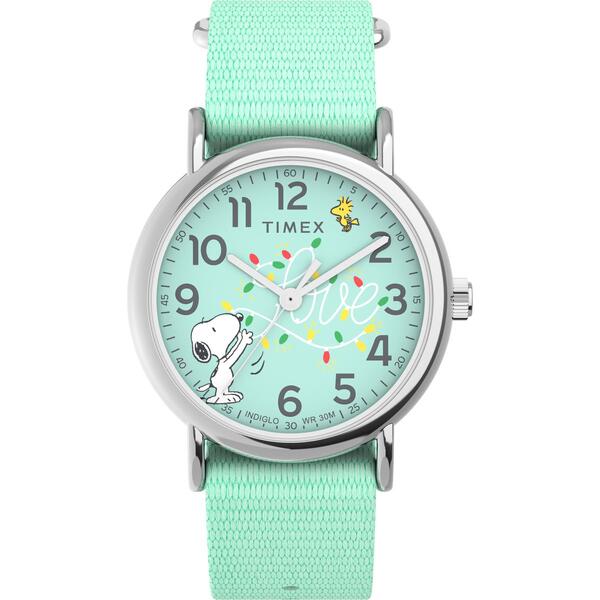 Womens Timex Weekender Peanuts Holiday Watch - TW2W24500JT - image 