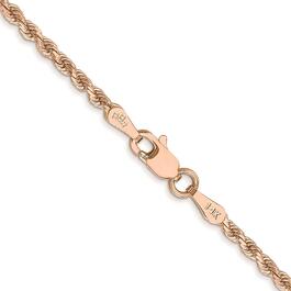 Unisex Gold Classics&#40;tm&#41; 2mm. Rose Gold Diamond Cut Rope Necklace