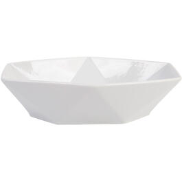 Home Essentials 12in. White Geometric Serving Bowl