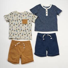 Toddler Boy Little Lad&#40;R&#41; 4pc. Button Top Mix & Match Shorts Set