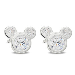 Disney Sterling Silver Rhodium Plated Mickey Earrings